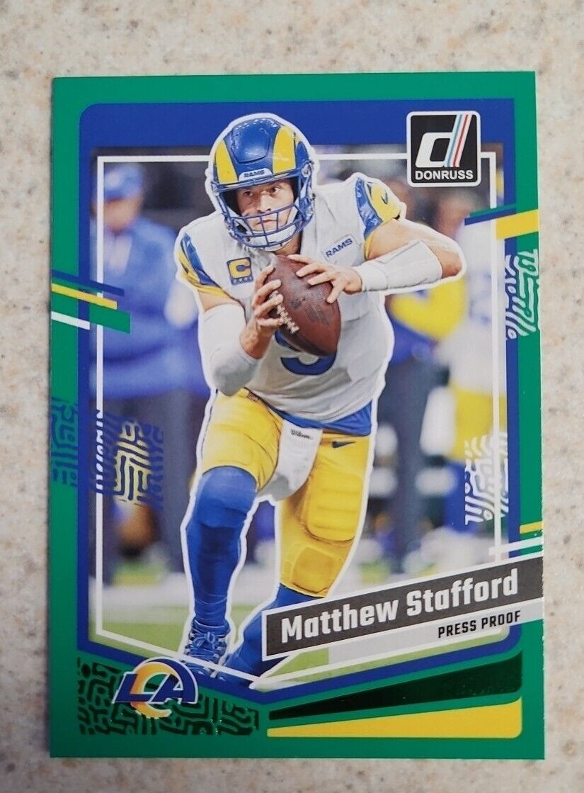 Matthew Stafford 2023 Donruss Football Green Press Proof #169 Rams