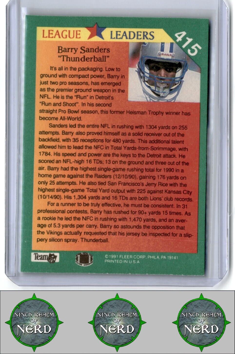 1991 Fleer #415 Barry Sanders