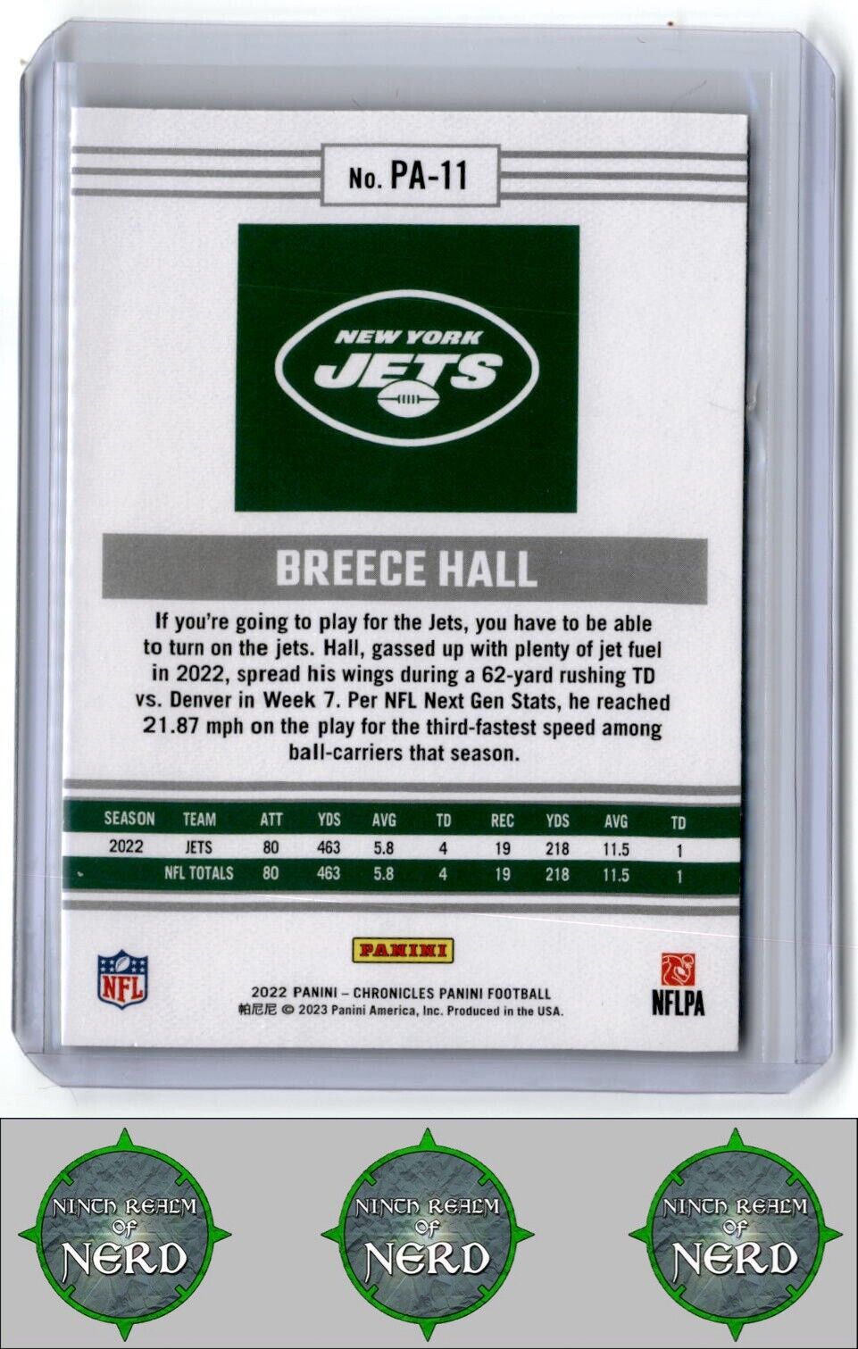 2022 Panini Chronicles #PA-11 Breece Hall Panini