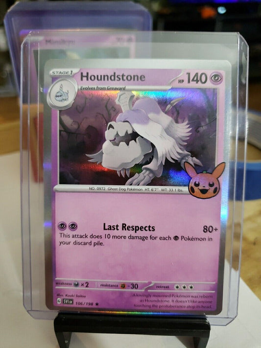 106/198 Houndstone Rare Holo Card Trick or Trade 2023 Pokemon TCG