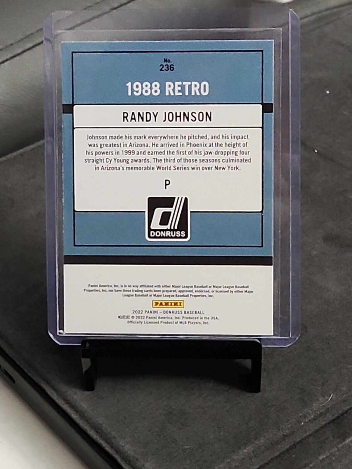 Randy Johnson 2022 Donruss Baseball 1988 Retro #236 Holo Purple Arizona D-Backs