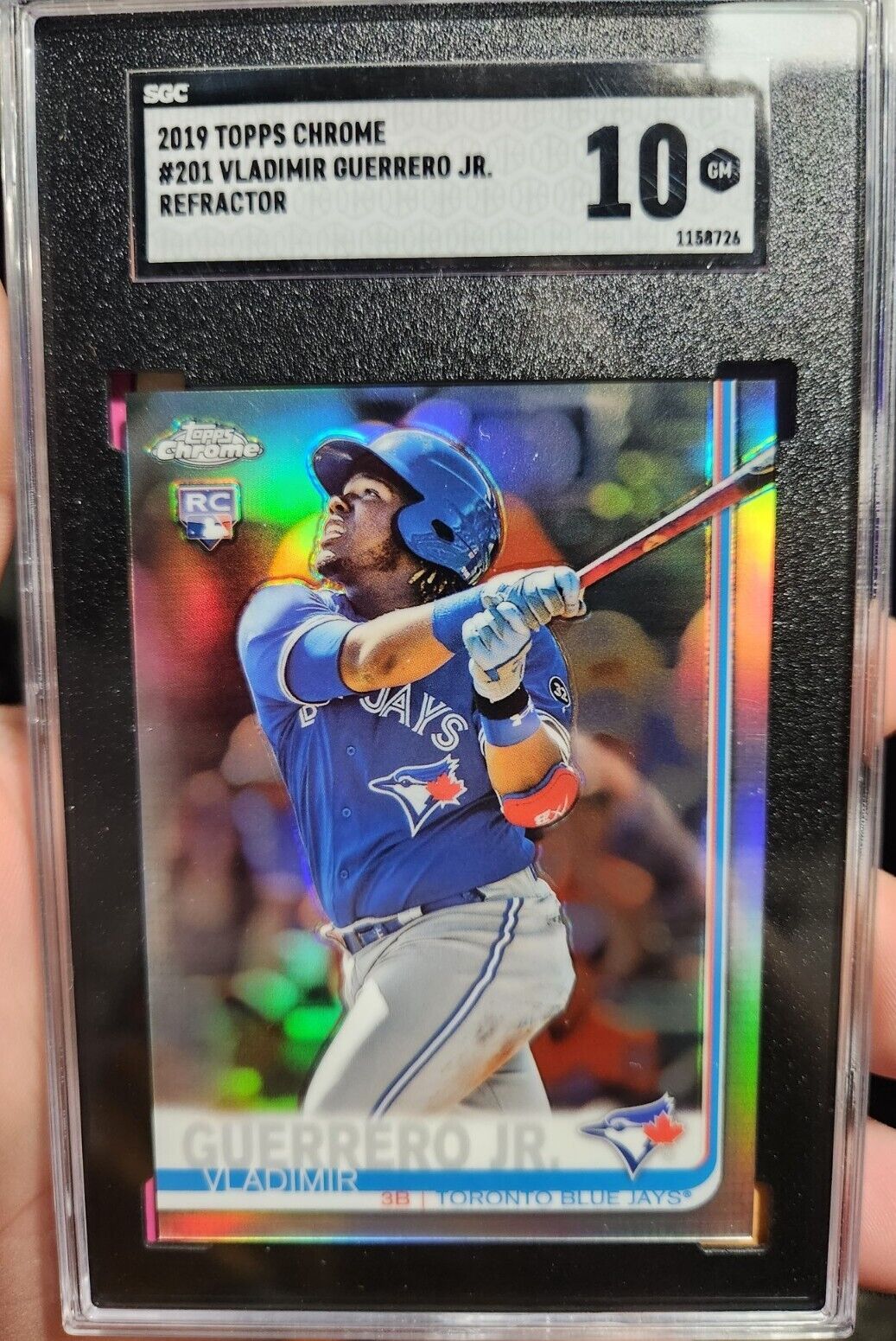 2019 Topps Chrome Vladimir Guerrero Jr Refractor Rookie RC #201 Sgc 10 Blue Jays