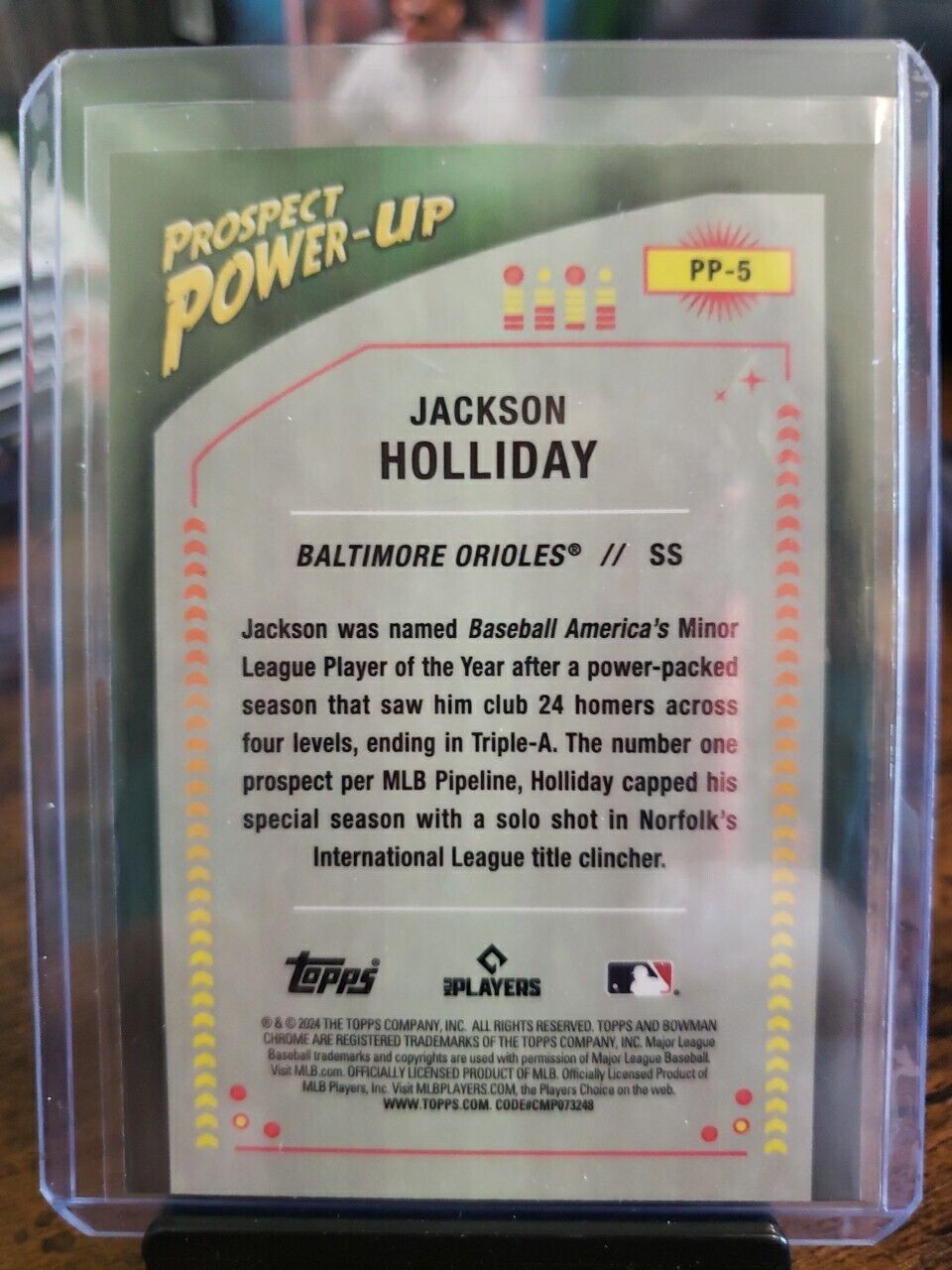 2024 Bowman Chrome Jackson Holliday Power Up Refractor #PP-5 Orioles Insert RC