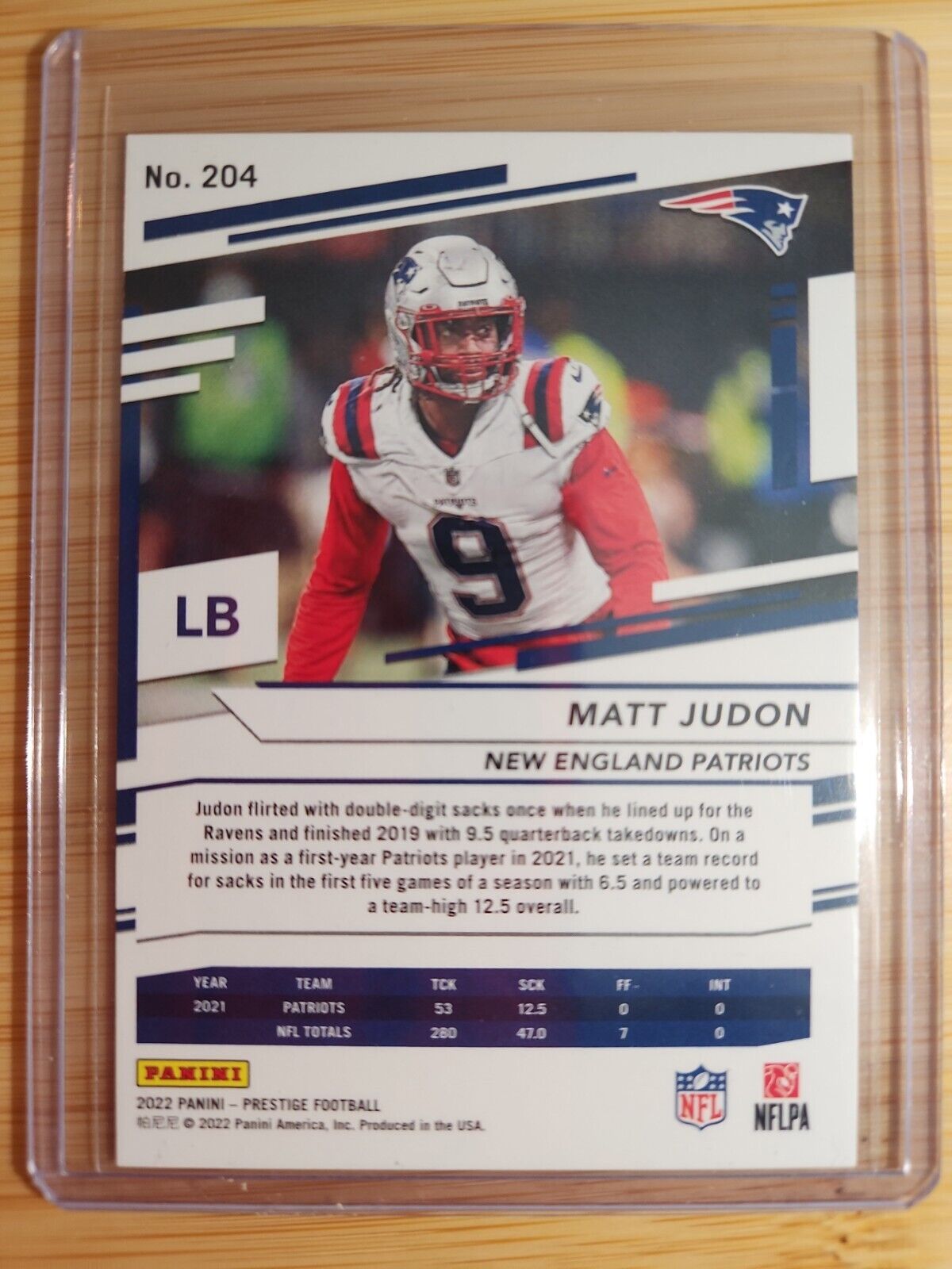 2022 Panini Prestige Xtra Points #204 Matt Judon 150/199 New England Patriots