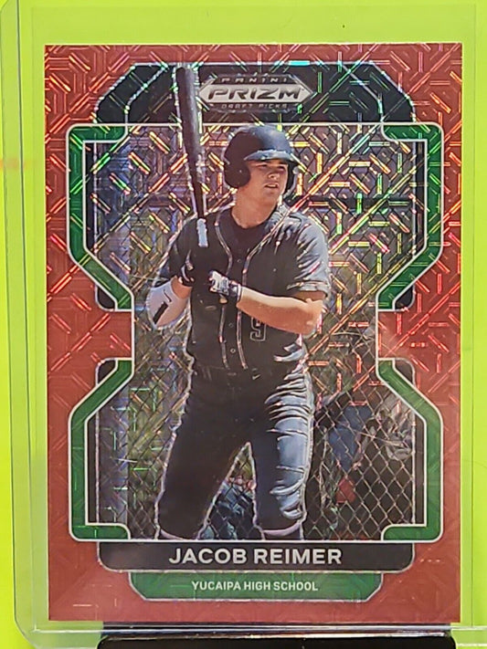 2022 panini prizm draft picks baseball jacob reimer red mojo