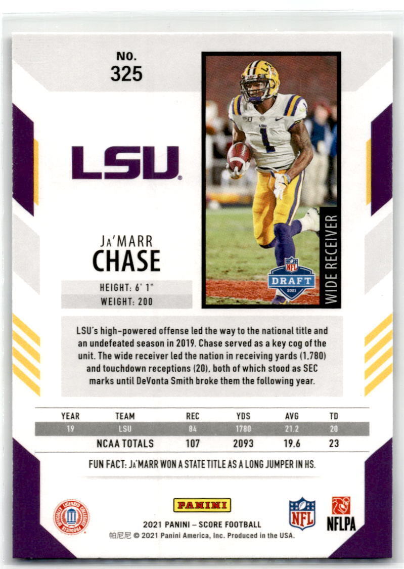 2021 Score #325 Ja'Marr Chase NM