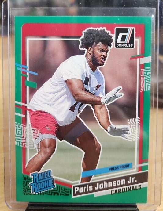 2023 Donruss -PARIS JOHNSON Jr.- Rated Rookie Green Press Proof - Cardinals #304