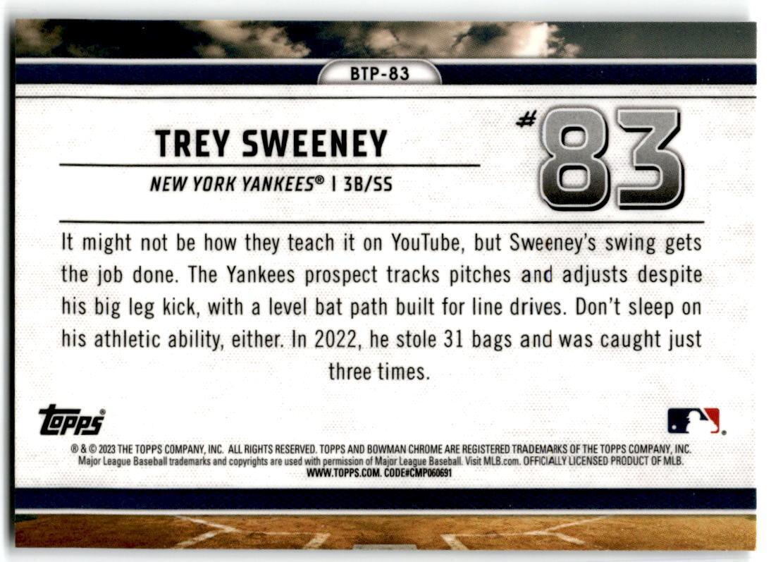 2023 Bowman #BTP-83 Trey Sweeney Bowman Scouts’ Top 100 NM