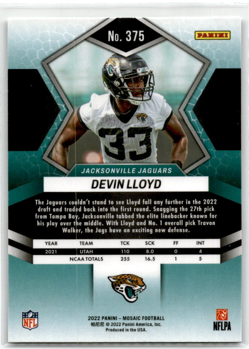 2022 Panini Mosaic #375 Devin Lloyd NM