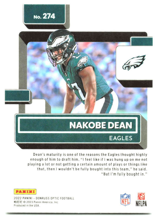 2022 Donruss Optic #274 Nakobe Dean NM