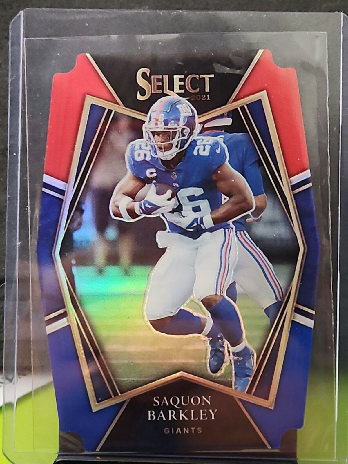 2021 Saquon Barkley Red/Blue Die-Cut Prizm Premier Level Select New York Giants