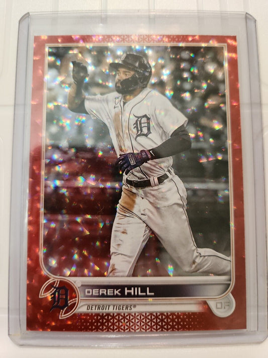 2022 Topps Update Derek Hill Detroit Tigers RED FOUL 35/199 US72 Parallel