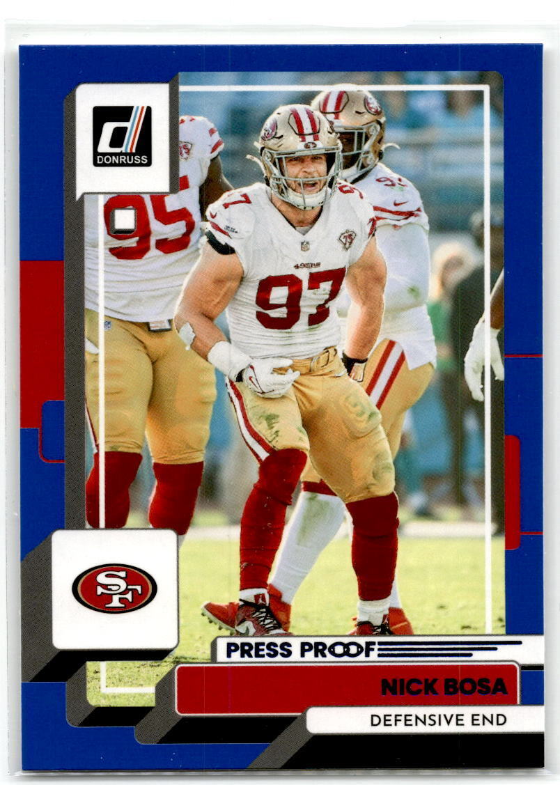 2022 Donruss #27 Nick Bosa Blue Press Proof NM