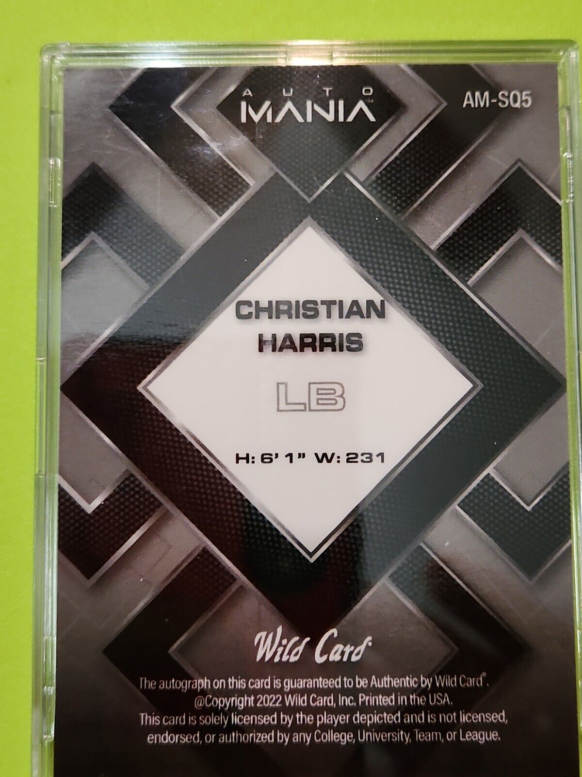 2022 Wild Card Auto Mania Christian Harris Auto (MD)