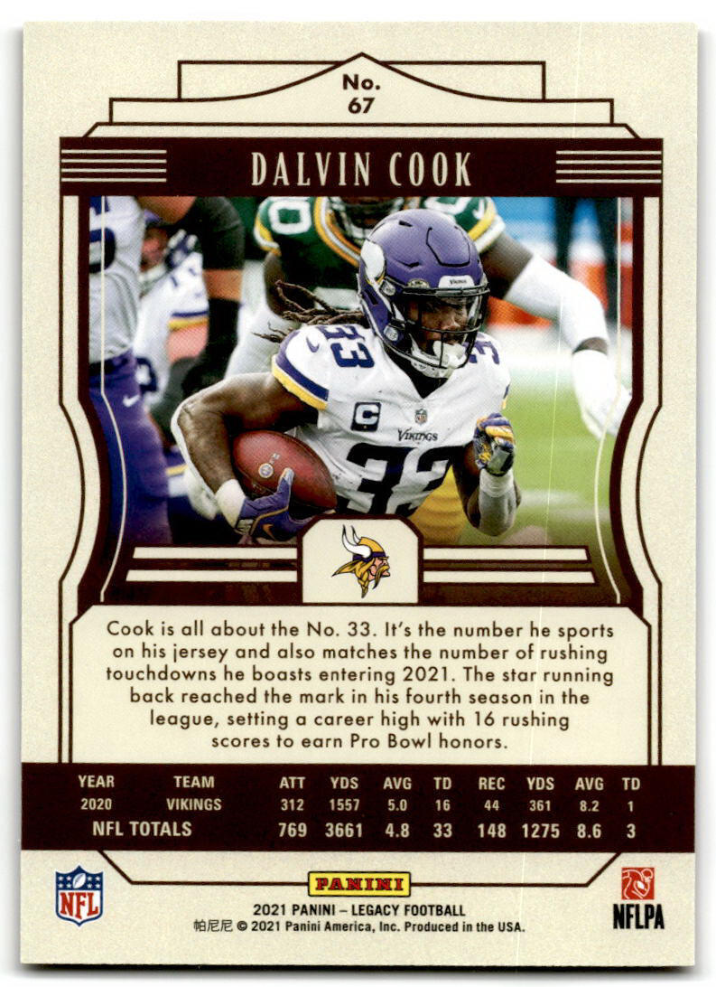 2021 Panini Legacy #67 Dalvin Cook Red NM