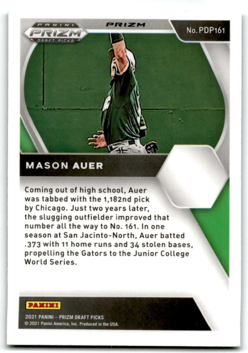 2021 Panini Prizm Draft Picks #PDP161 Mason Auer Hyper Green & Yellow Prizm NM