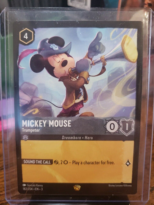 Disney Lorcana Into The Inklands Mickey Mouse Trumpeter Legendary Rare 182/204