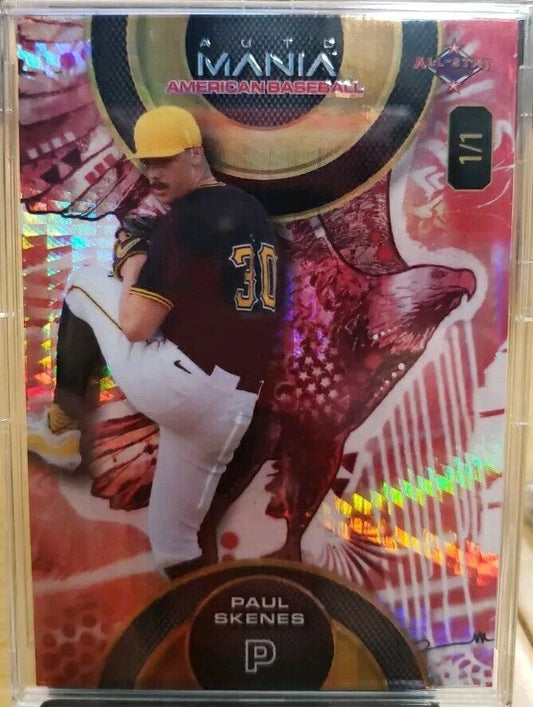 1/1 PAUL SKENES 2024 Wild Card Auto Mania All-Star Rookie RED EAGLE Error Card