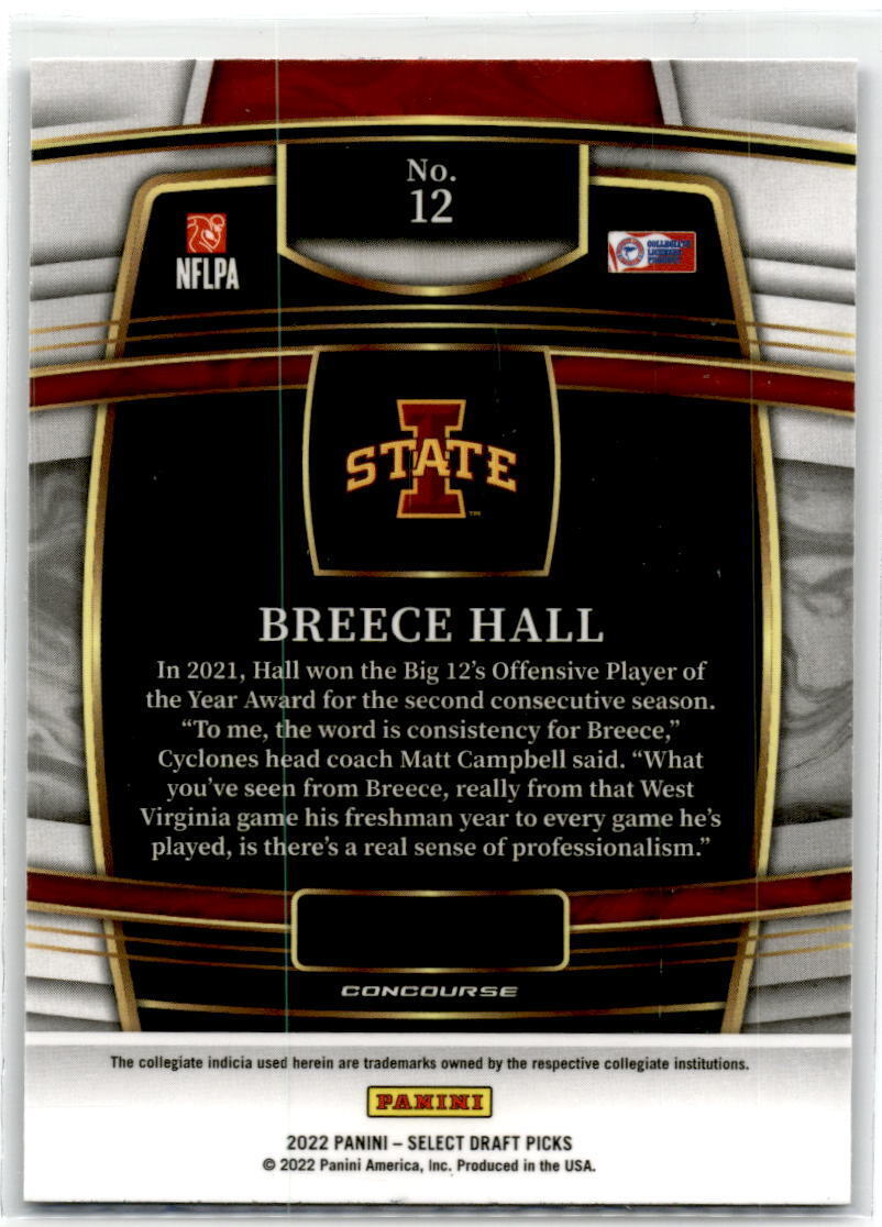 2022 Panini Select Draft Picks #12 Breece Hall Blue NM