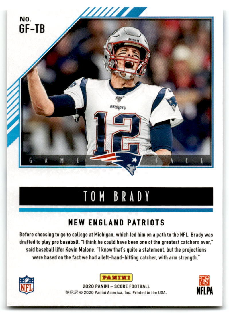 2020 Score #GF-TB Tom Brady Game Face NM