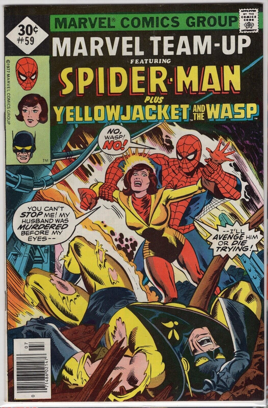 Marvel Team Up 59 (1977) Spider-Man Wasp Yellow Jacket FN Marvel