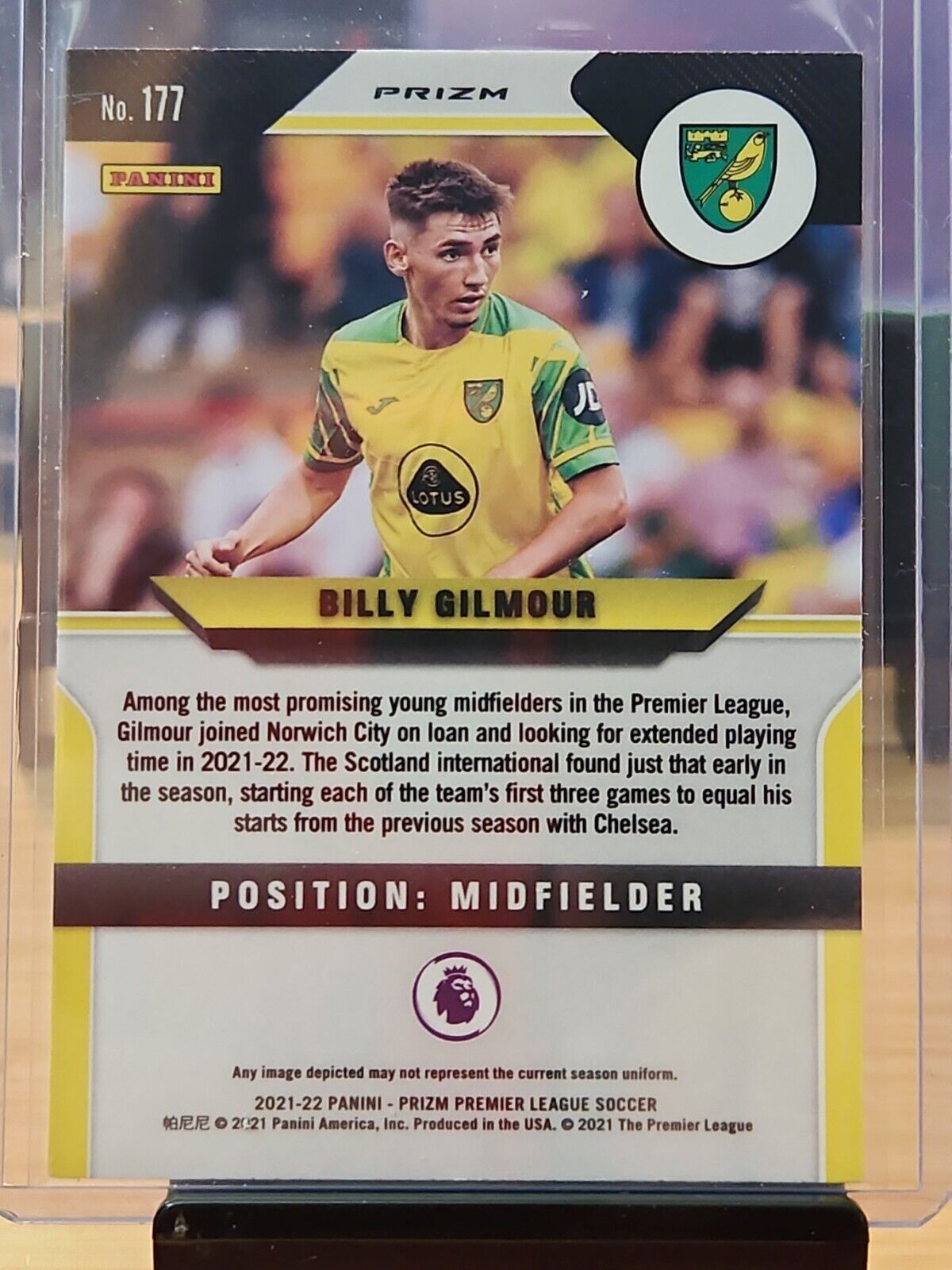 Billy Gilmour 2021-22 Panini Prizm #177 Red, White, and Blue Norwich City