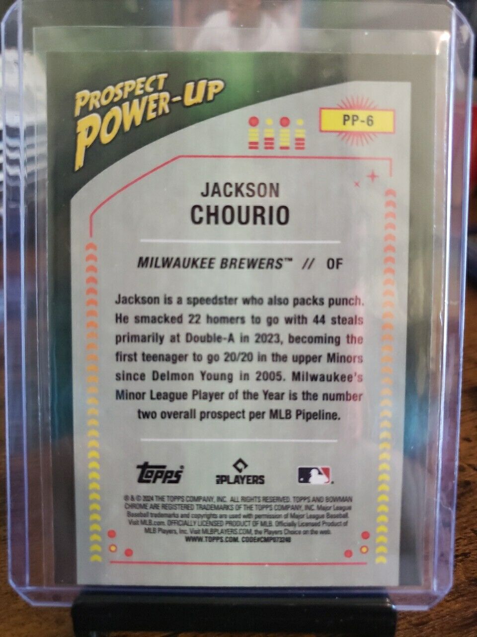 2024 Bowman Chrome Prospect Power-Up #PP-6 Jackson Chourio Milwaukee Brewers