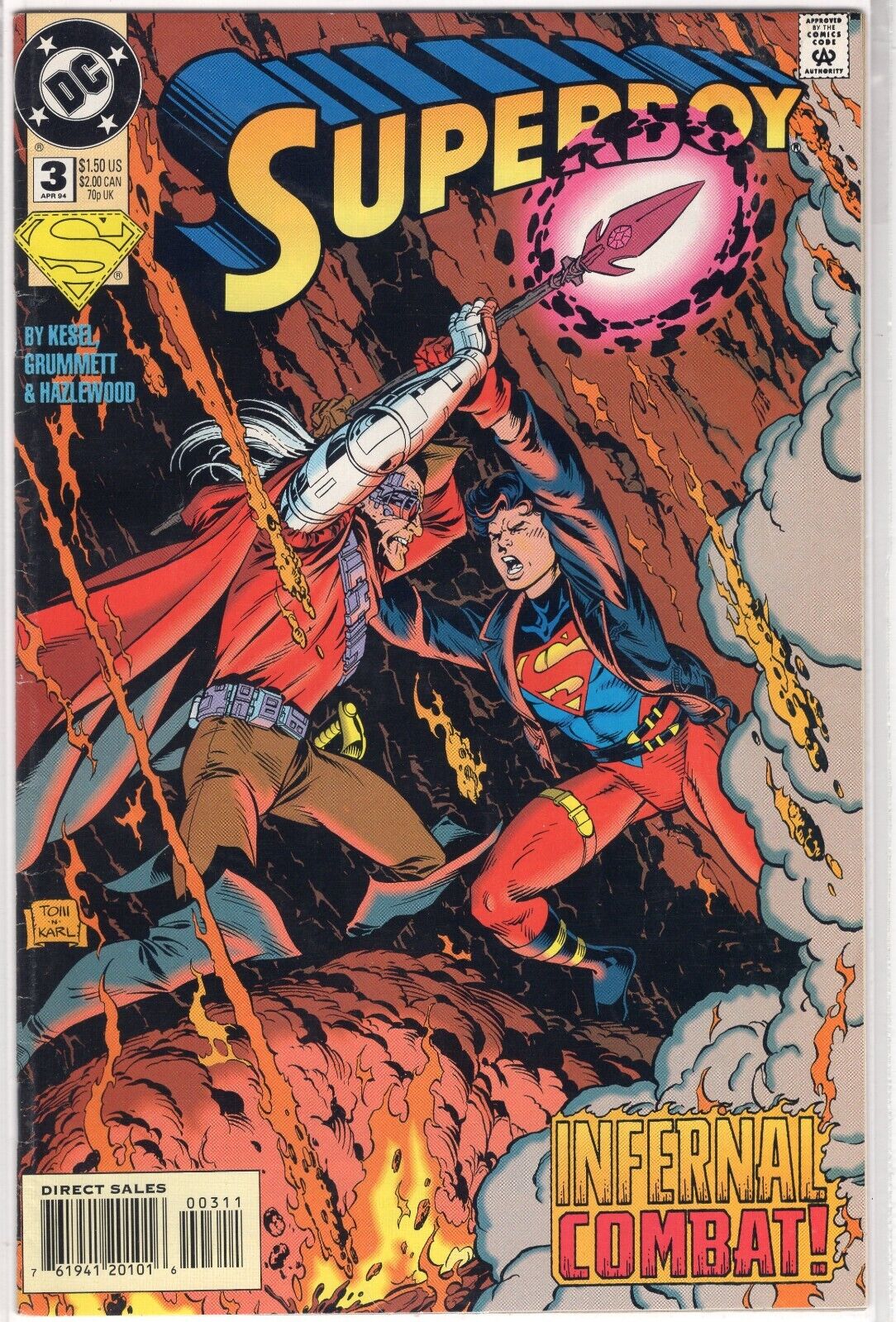 1994 DC Comics Superboy Infernal Combat! #3