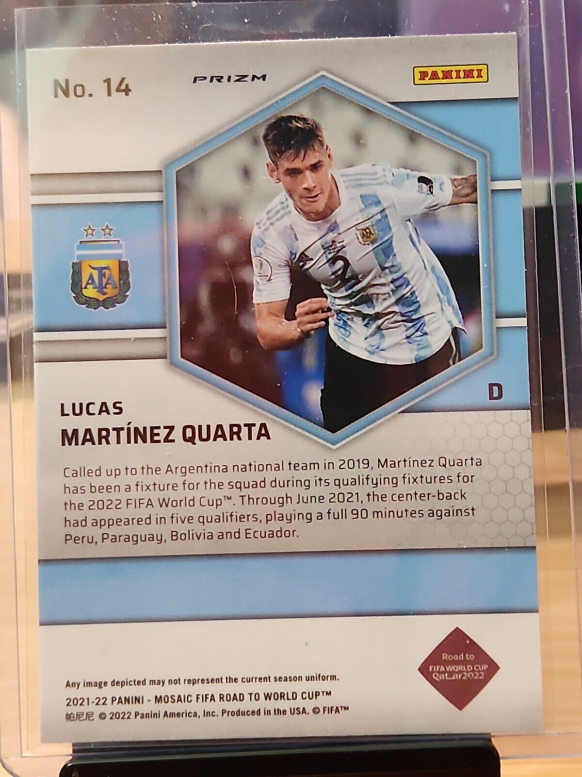 2021-22 Mosaic Soccer Lucas Martinez Quarta Red Pulsar