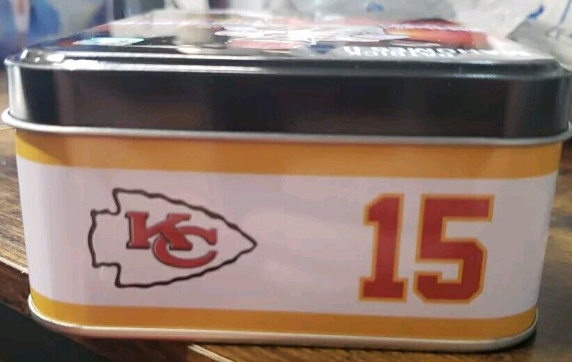 Patrick Mahomes Card Tin Empty.