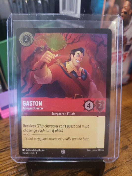 Disney Lorcana: Gaston Arrogant Hunter 110/204 HOLO FOIL