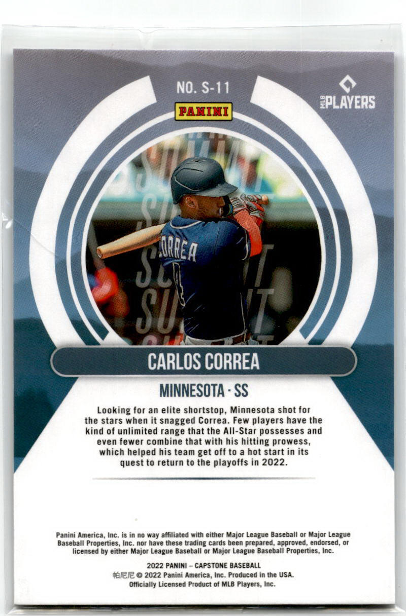 2022 Panini Capstone #S-11 Carlos Correa Summit NM