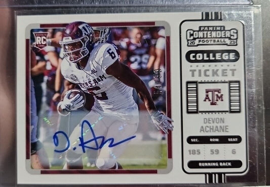 DEVON ACHANE | 2023 Panini Chronicles Contenders Draft Picks | # /99 Auto RC