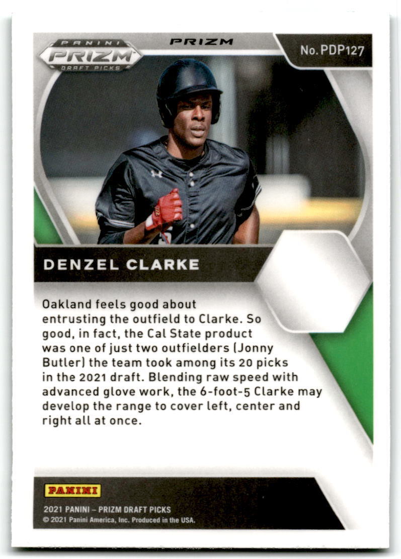 2021 Panini Prizm Draft Picks #PDP127 Denzel Clarke Green Pulsar Prizm NM