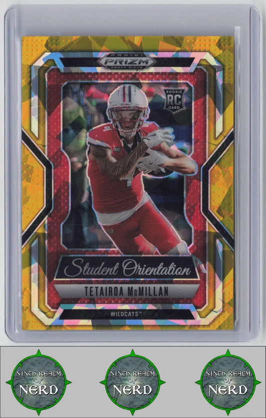 2025 Panini Prizm Draft Picks Tetairoa McMillan Gold Ice #17 Arizona Wildcats