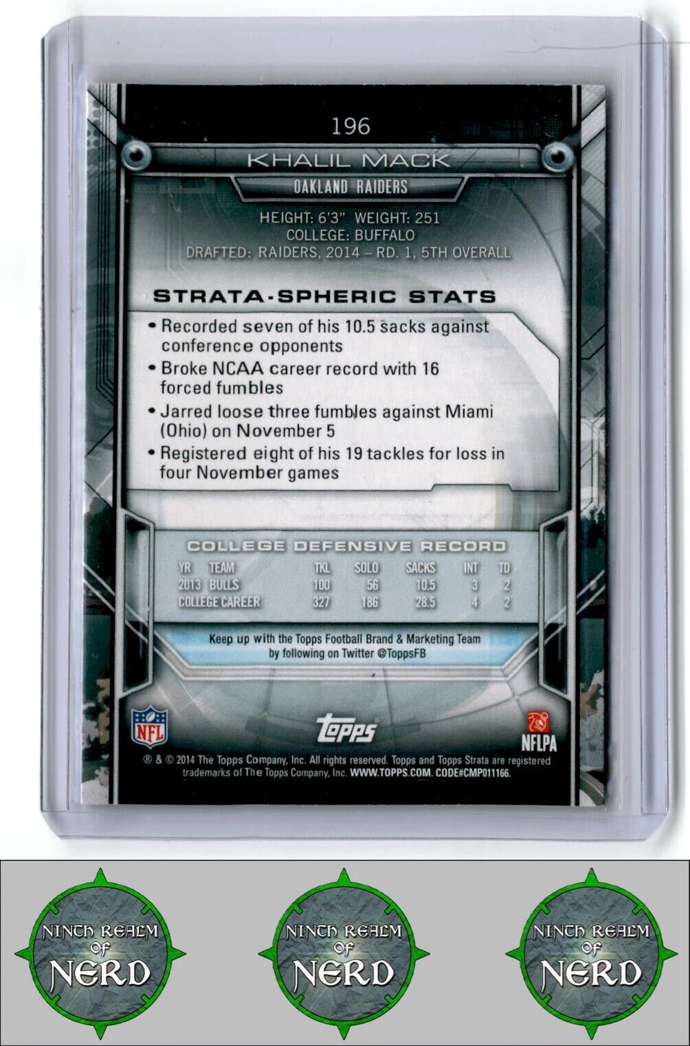 2014 Topps Strata #196 Khalil Mack