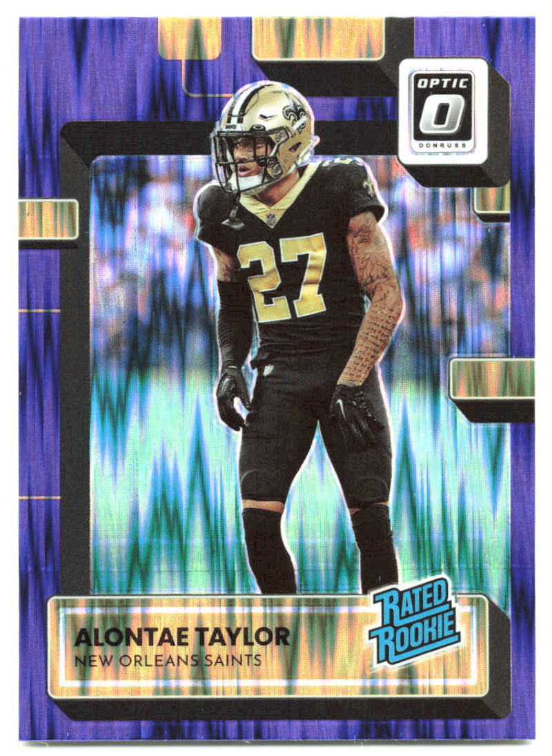 2022 Donruss Optic #300 Alontae Taylor purple shock NM