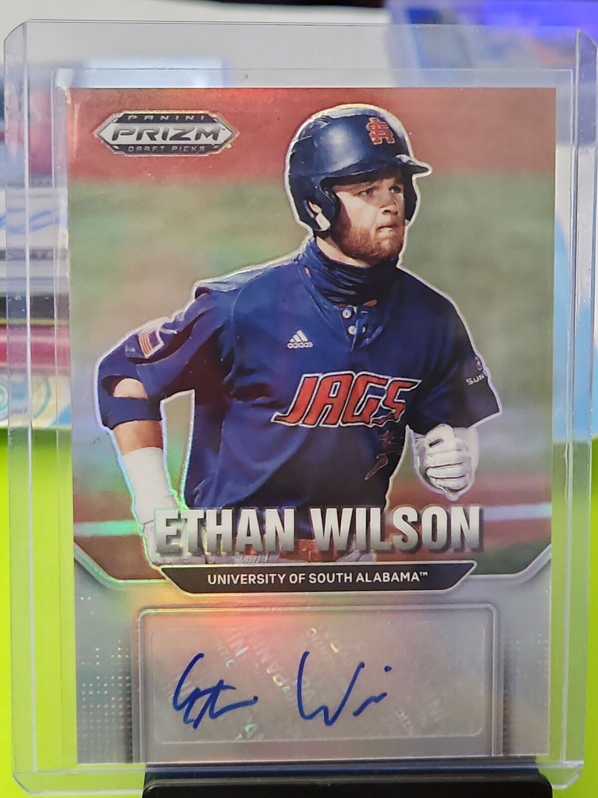 2022 Prizm Draft Picks Baseball Ethan Wilson Auto Silver Phillies