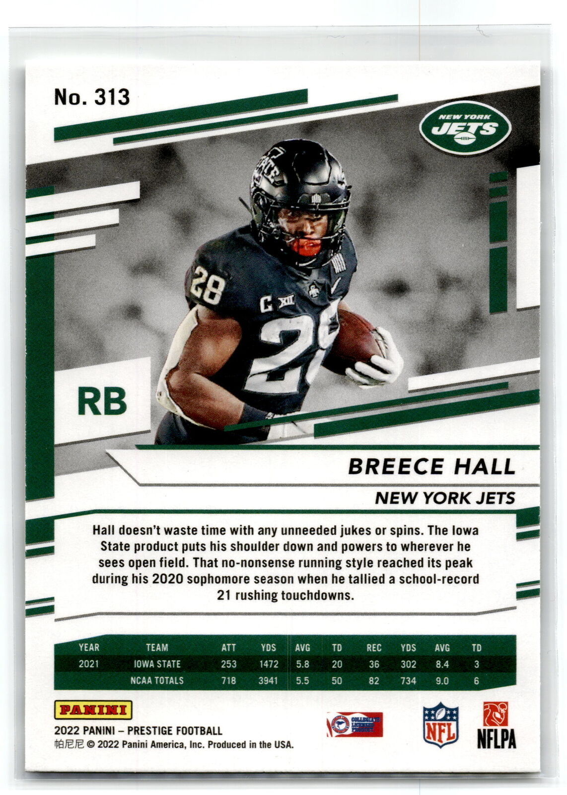 2022 Panini Prestige #313 Breece Hall NM