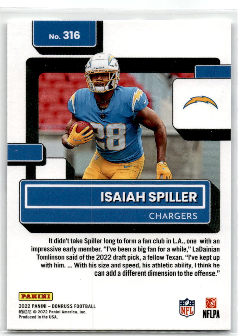 2022 Donruss #316 Isaiah Spiller NM