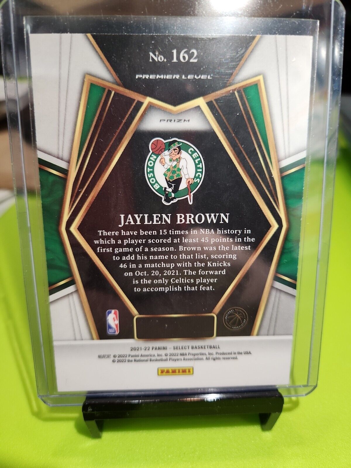 2021-22 Select Orange Shimmer Prizm Premier Level Jaylen Brown #162 Boston...