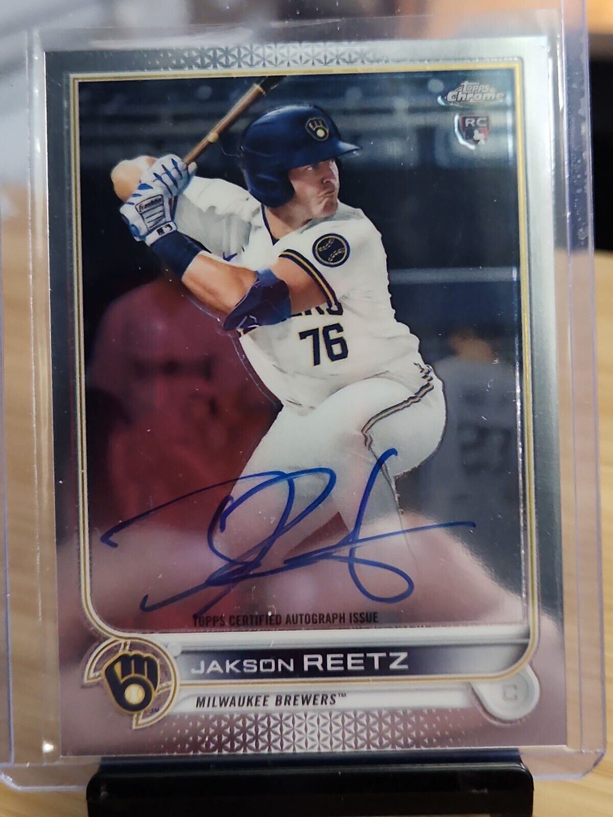 2022 Topps Chrome Jakson Reetz Rookie Auto Milwaukee Brewers Baseball RC #RA-JRE