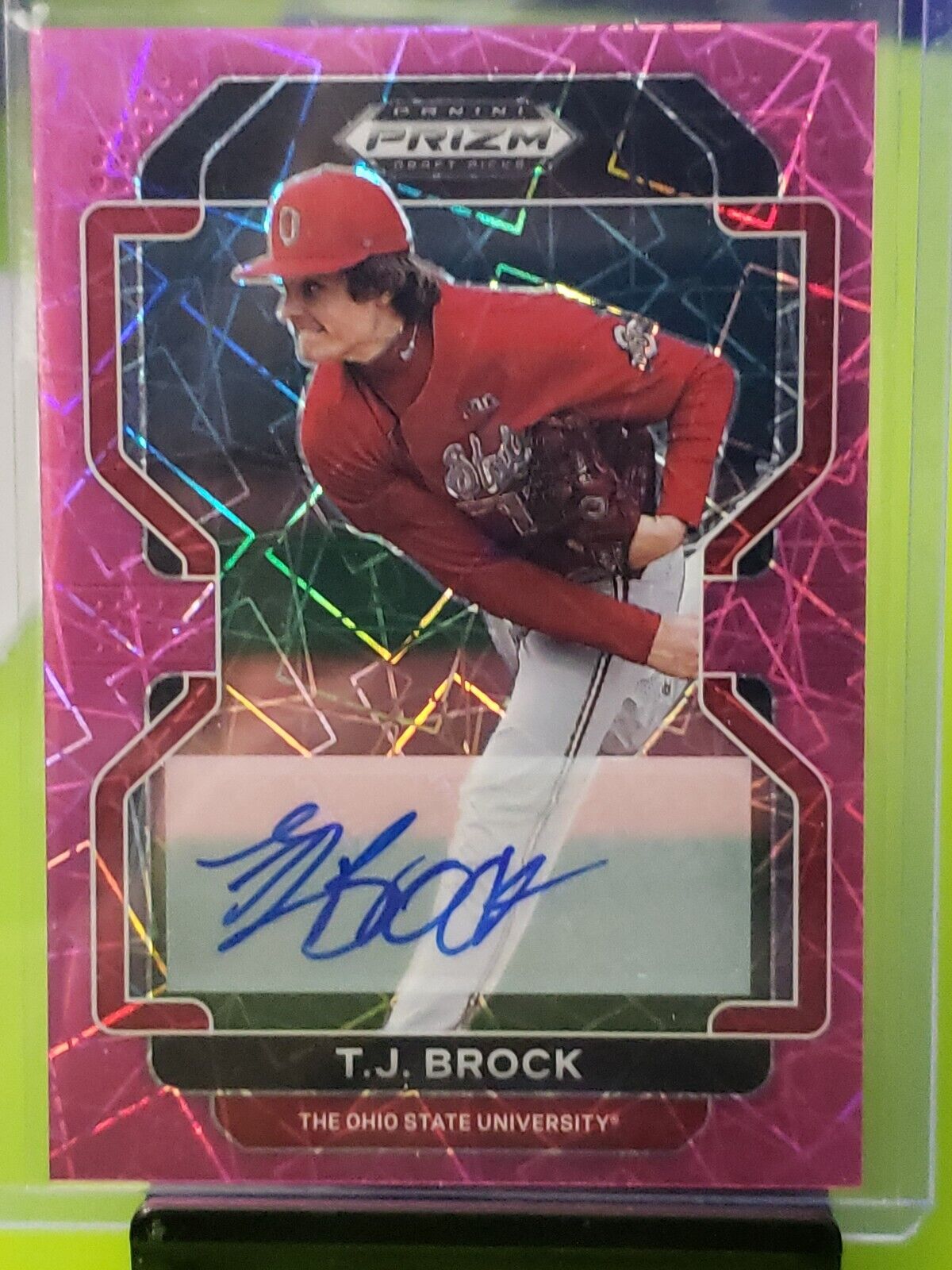 2022 panini prizm tj brock pink velocity auto