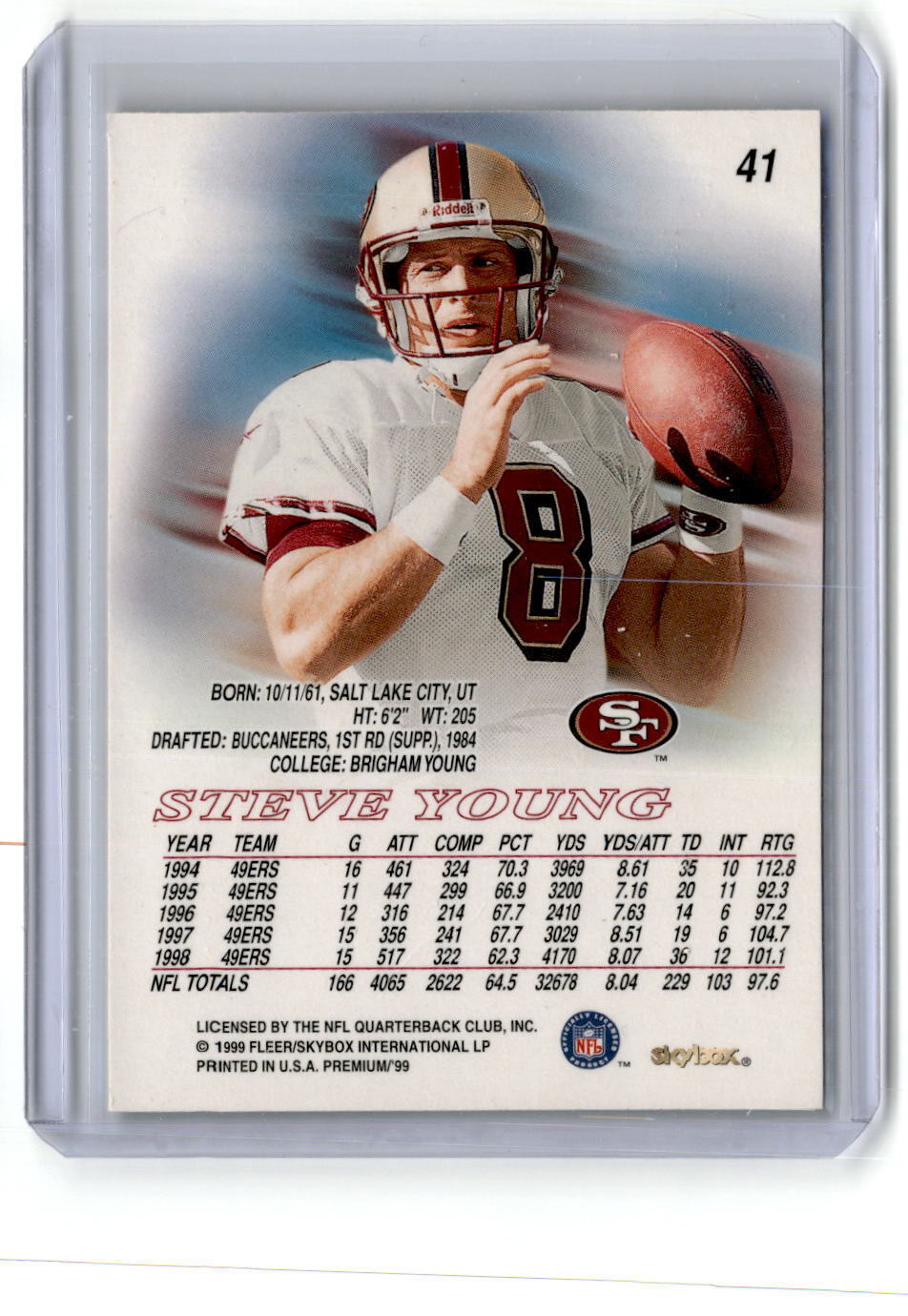 1999 SkyBox Premium #41 Steve Young