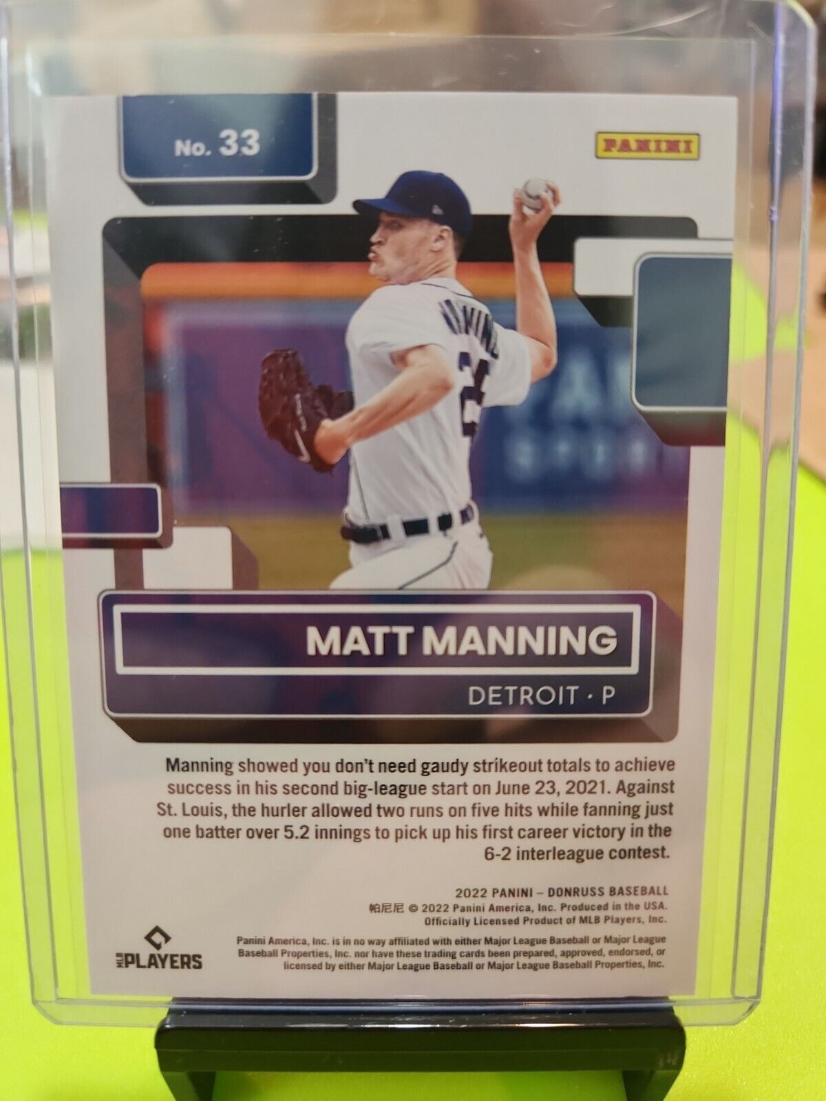 MATT MANNING 2022 Donruss RED parallel RC Rated Rookie card /2022 SP Tigers