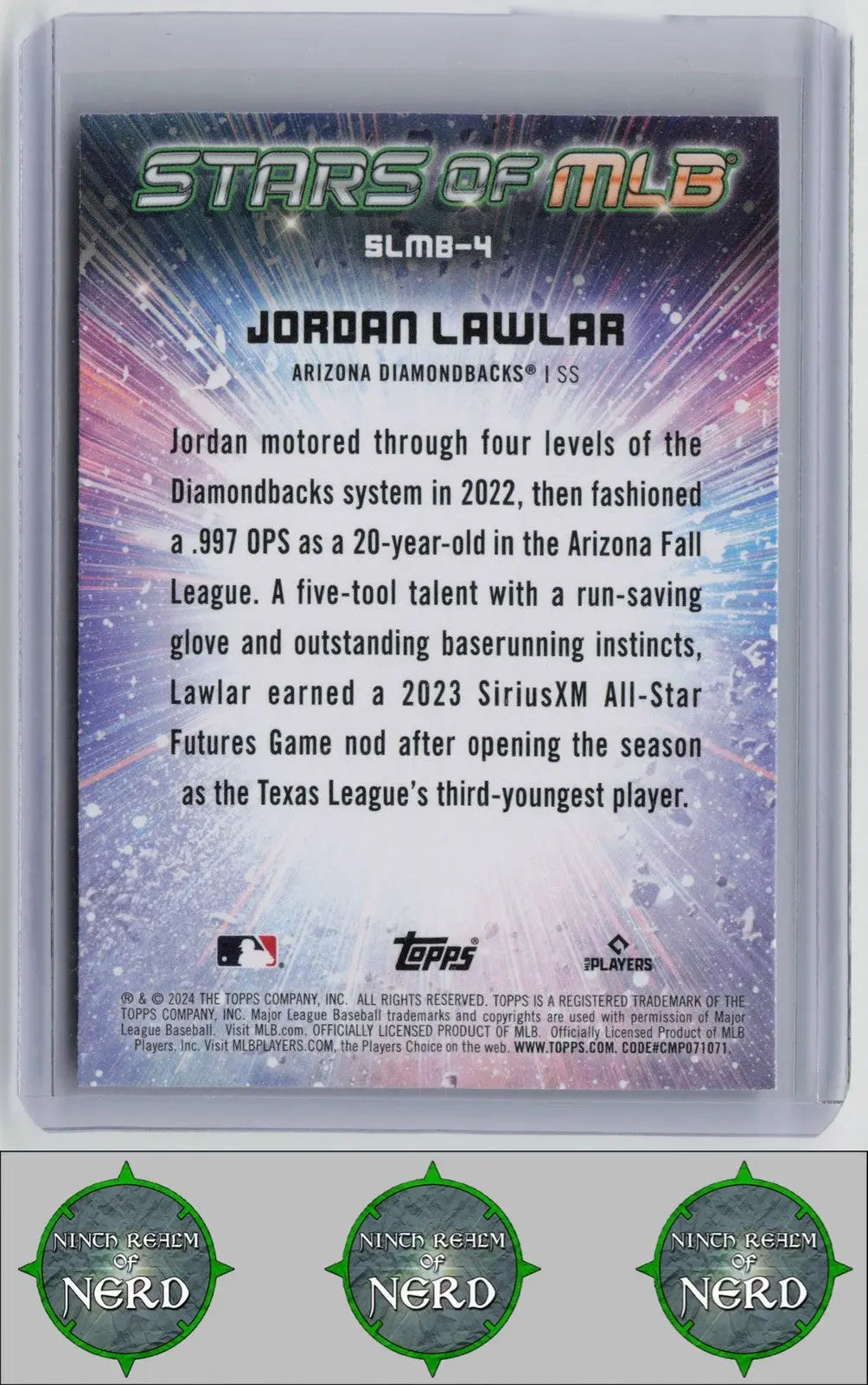 Jordan Lawlar 2024 Topps Stars of MLB #SLMB-4 Arizona Diamondbacks