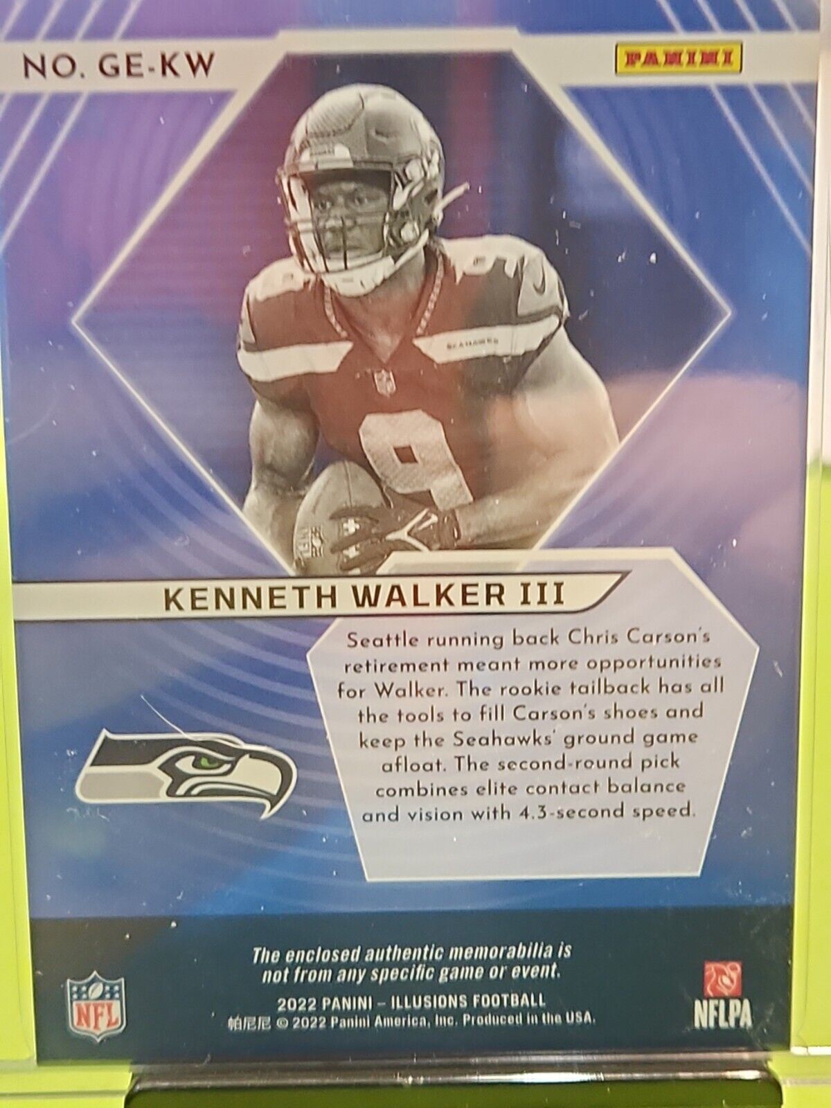 2022 Panini Illusions Kenneth Walker III lot with Great Expectations relic