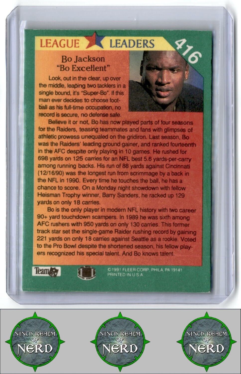 1991 Fleer #416 Bo Jackson