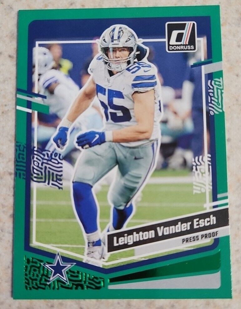 2023 Donruss Green Press Proof #76 Leighton Vander Esch - Dallas Cowboys