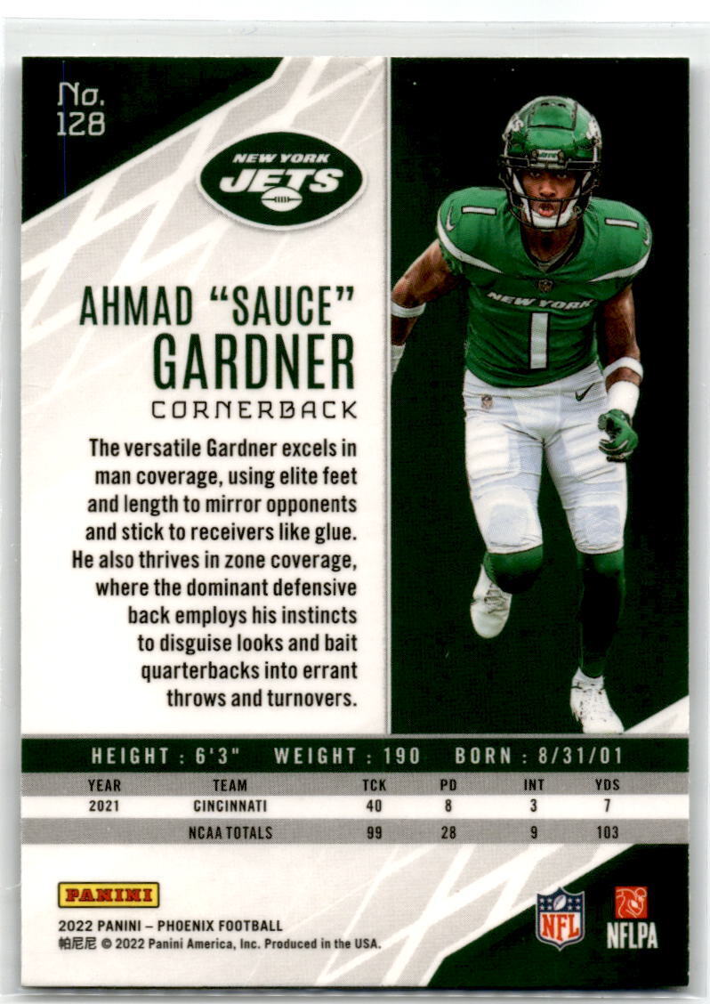 2022 Panini Phoenix #128 Ahmad "Sauce" Gardner NM